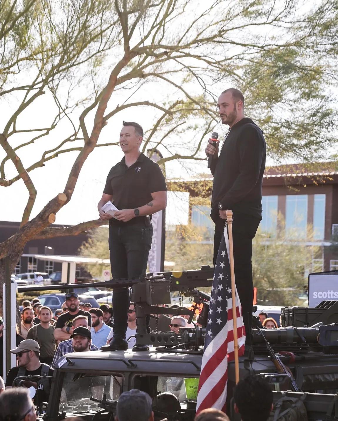 Speaker on stage at a past Scottsdale Tactical event