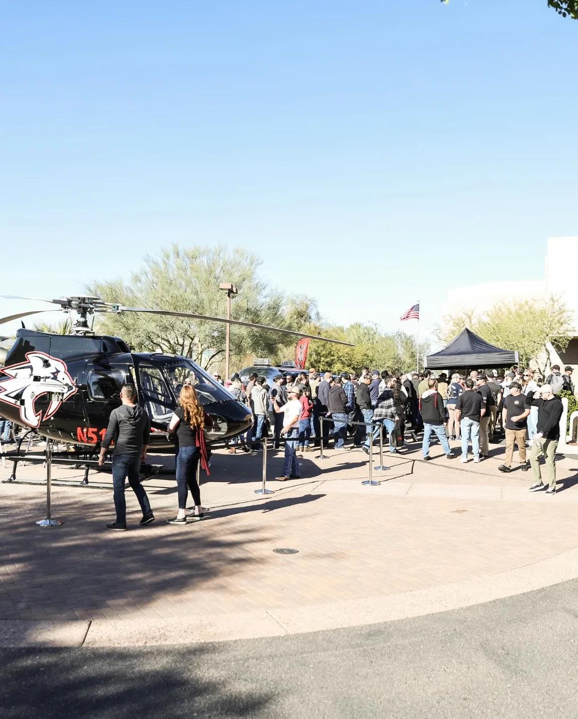 Helicopter on display at a past Scottsdale Tactical event